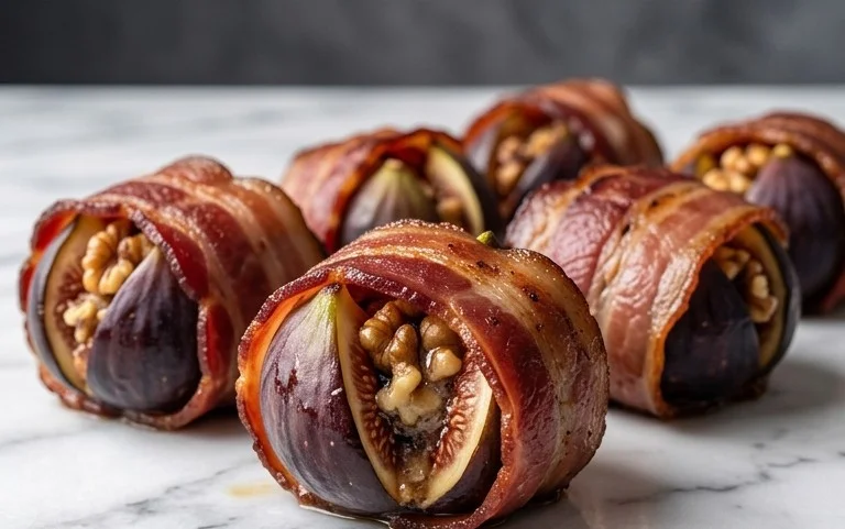 Beef Bacon Wrapped Stuffed Figs