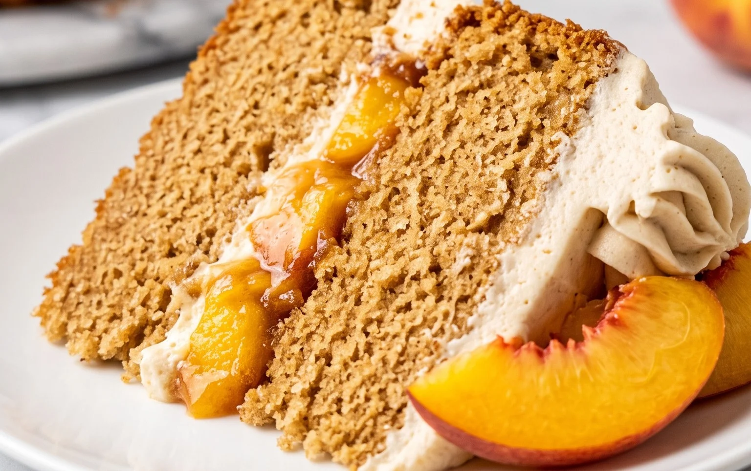 Brown Sugar Layer Cake with Peach Filling