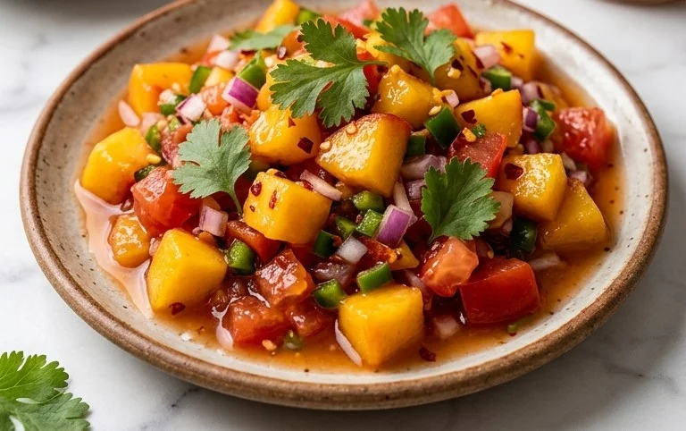 Sweet & Spicy Peach Salsa Canning Recipe