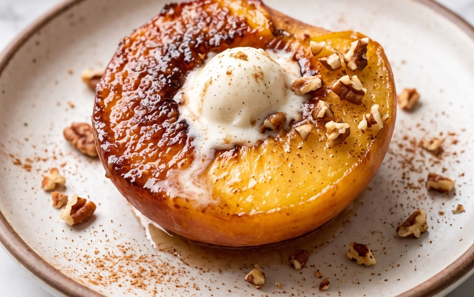 Cinnamon Sugar Baked Peaches