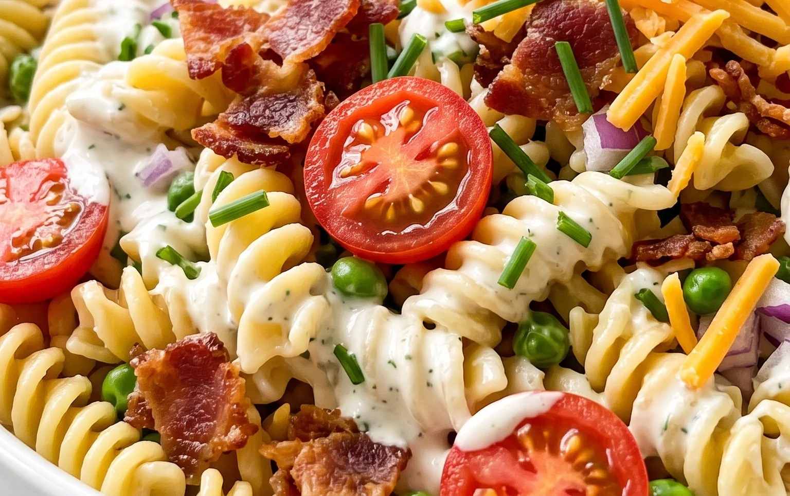 Beef Bacon Ranch Pasta Salad