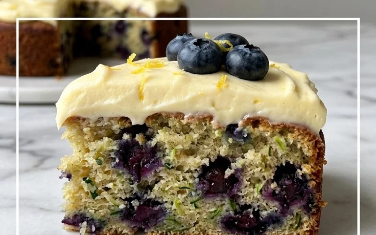 Blueberry Zucchini Cake with Lemon Buttercream