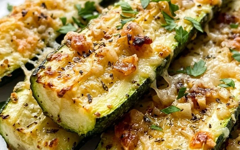 Irresistibly Crunchy Garlic Parmesan Roasted Zucchini
