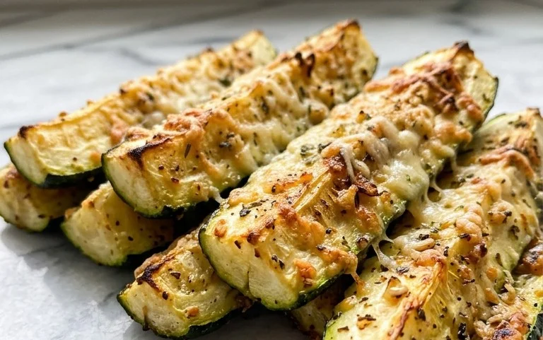 Irresistibly Crunchy Garlic Parmesan Roasted Zucchini